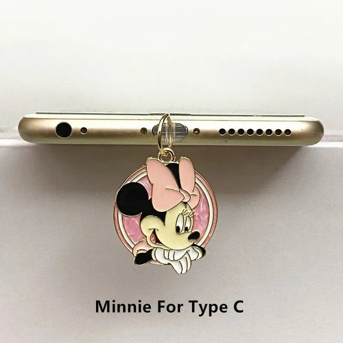 MINISO Minnie Mickey Phone Anti-Dust Plug For iPhone Samsung Xiaomi