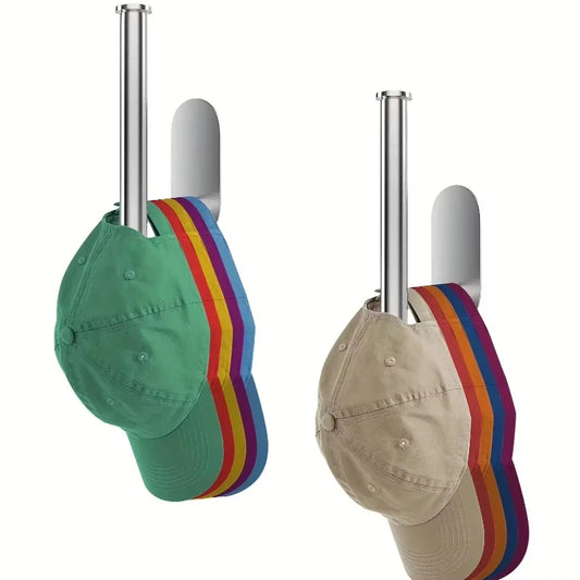 1pc Stainless Steel Baseball Cap Hanger - Wall Mounted Hat Organizer