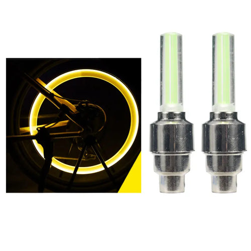 4Pcs Motorcycle Car Bicycle Tire Valve Caps Light LED Valve Cover Neon