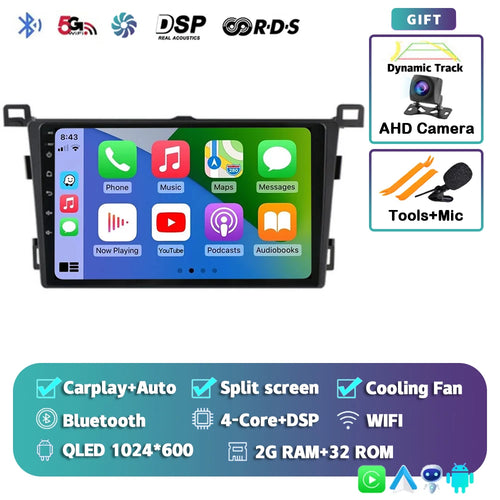 Android 14 Carplay For Toyota RAV4 Rav 4 2013 2014 2015 2016 2017 2018