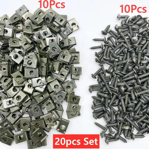 100pcs Metal Self Tapping Fasteners for Auto Ushaped Clip Screws