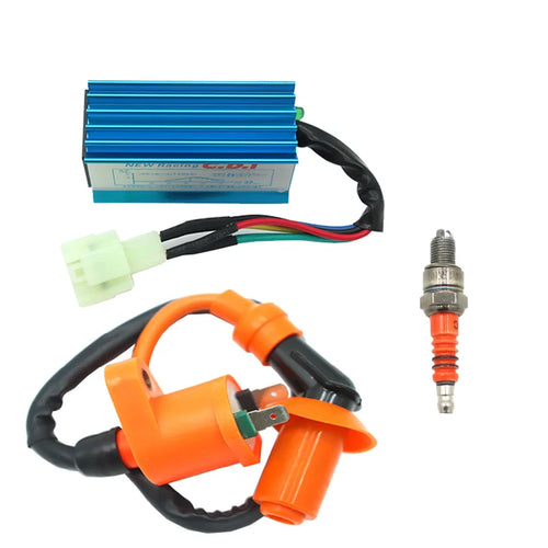 Motorcycle Performance Ignition Coil Racing AC CDI Spark Plug for GY6