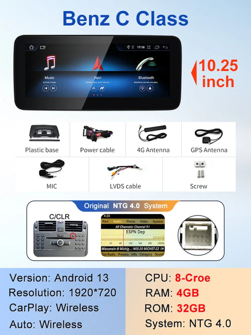 2024 New Car Multimedia Wireless Android AUTO CarPlay 10.25inch