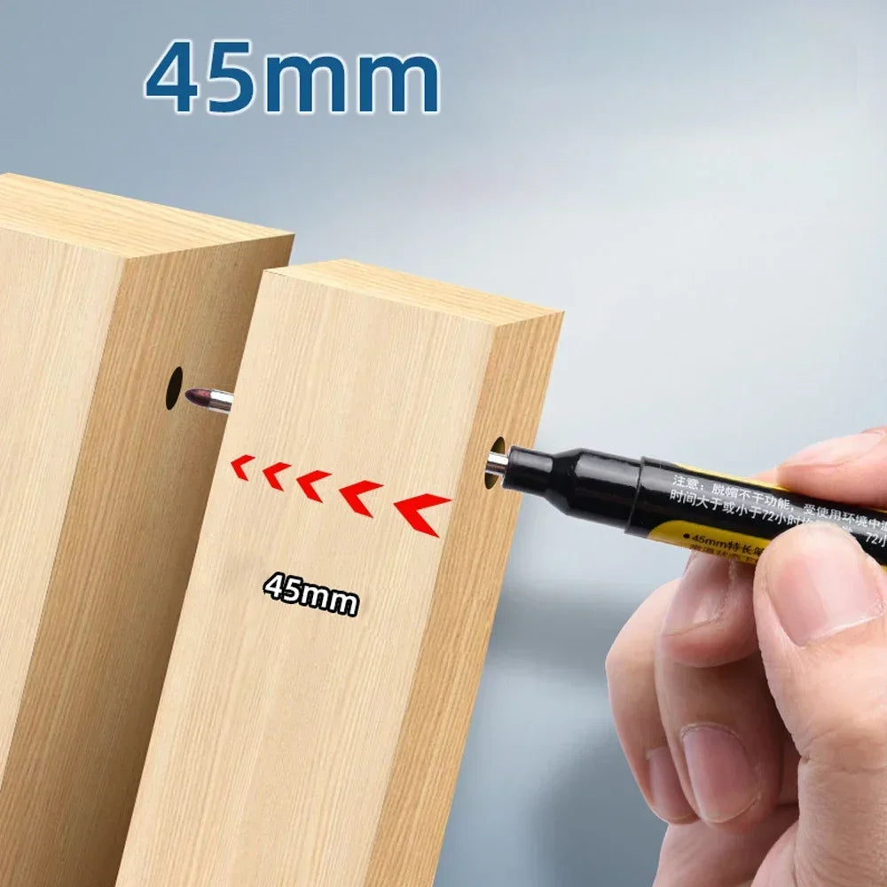45mm Waterproof Deep Hole Marker Pens Long Nib Head Carpenter Pen