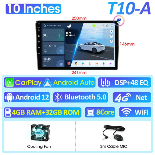 Vtopek 7 9 10 Inch Android 12 4G Car Radio For Toyota VW Kia Nissan