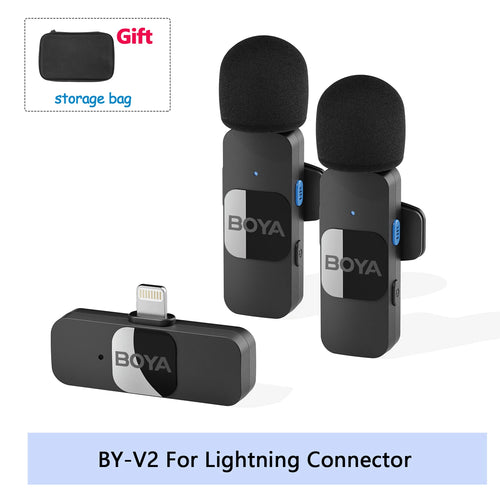 BOYA BY-V-P Wireless Lavalier Lapel Microphone for iPhone15 14 Android