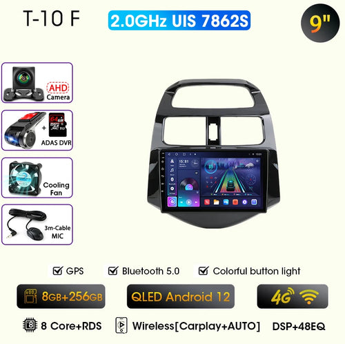 JMCQ 9" Car Stereo Radio For Chevrolet Spark Beat Matiz Creative 2010