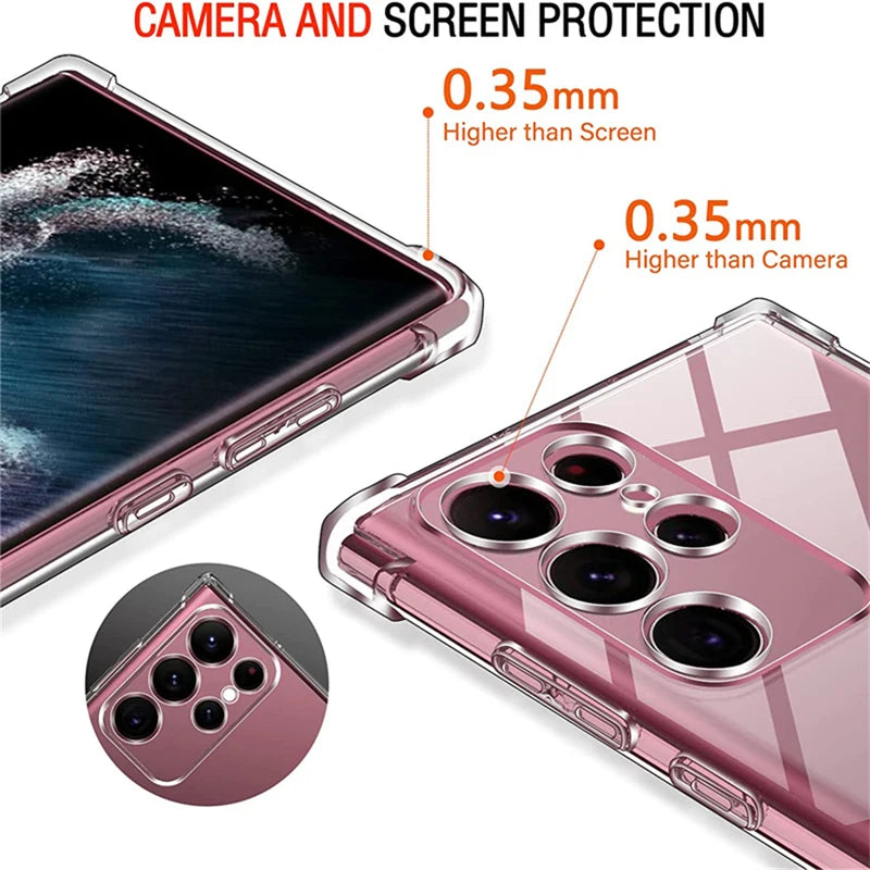 Shockproof Clear Silicone Soft Back Case For Samsung Galaxy S25 S24