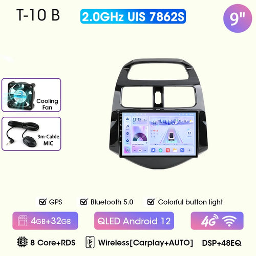 JMCQ 9" Car Stereo Radio For Chevrolet Spark Beat Matiz Creative 2010