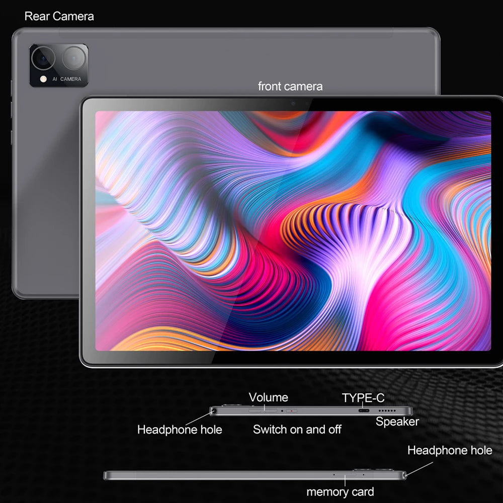 Original BDF P60 Tablet Pc 10.1 Inch 8GB RAM 256GB ROM Android 12 Octa