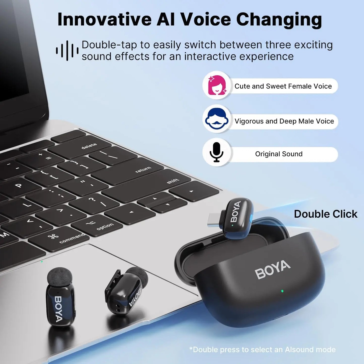 BOYA BOYA Mini Wireless Lavalier Microphone for iPhone Android USB-C