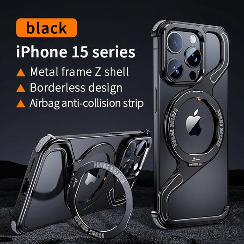 Magnetic Metal Snap-on Phone Case For Iphone 13 14 15 16 Pro Max Z
