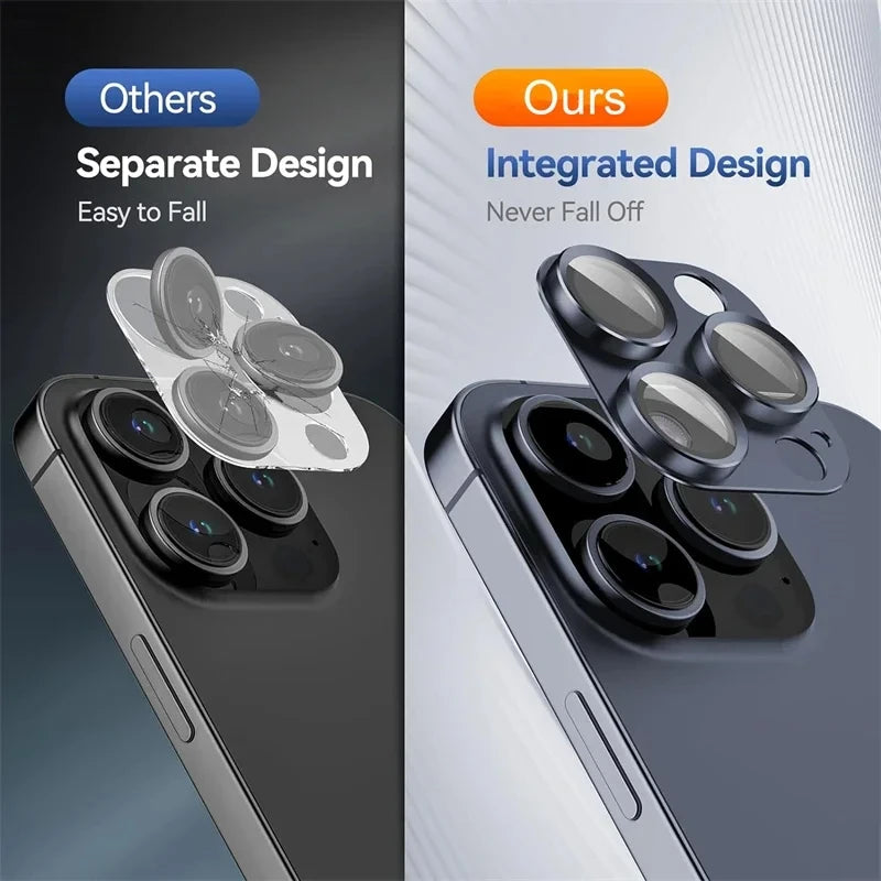Metal armor Camera Lens Protector Glass For iPhone 14 15 Pro Max Back