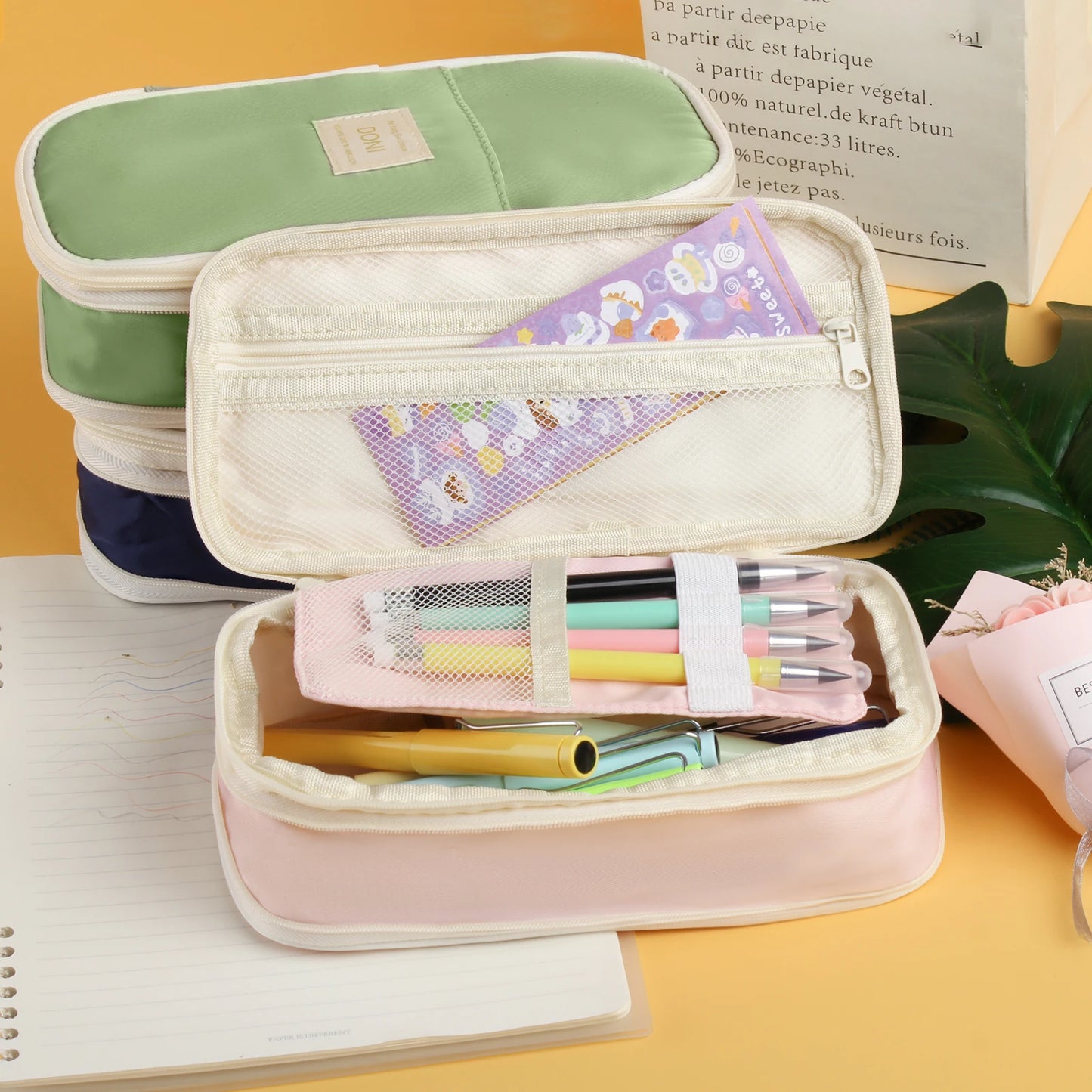 Kawaii Pencil Cases Large Capacity Pencil Bag Pouch Holder Box for