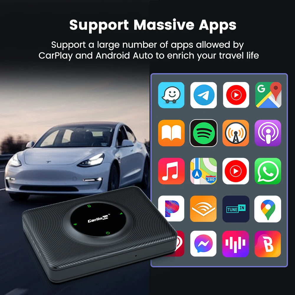 CarlinKit Wireless Android Auto & CarPlay USB Adapter For Tesla Car