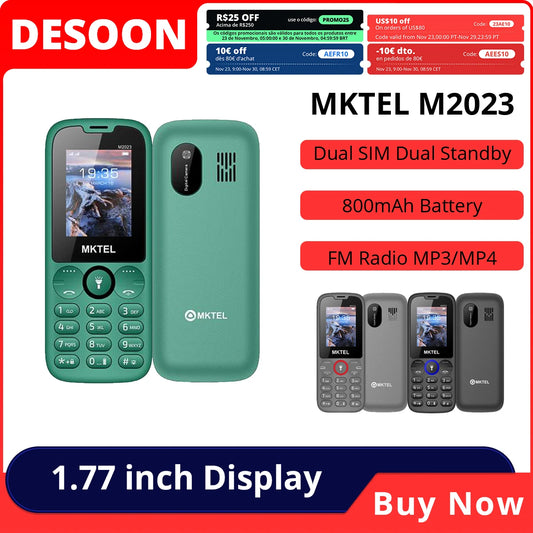 MKTEL M2023 Feature Phone with 1.77inch Display 800mAh Battery Dual