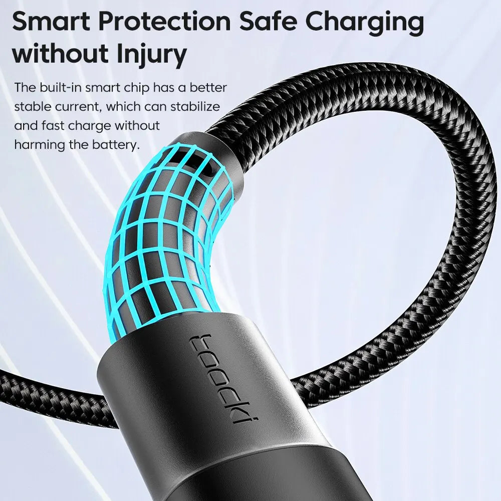 Toocki 2PCS 3A USB Type C Cable For Realme Xiaomi Samsung Fast