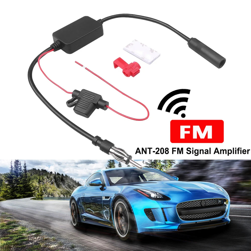 Practical FM Signal Amplifier Anti-interference Car Antenna Radio 12V