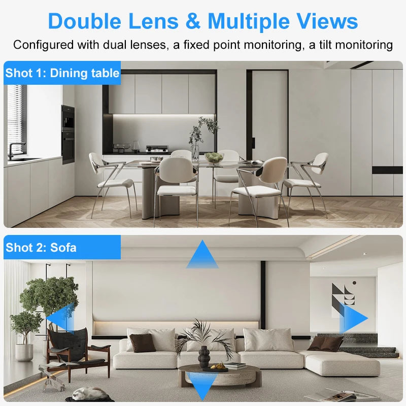 Smar 6MP WiFi Camera with Dual Screens Two-Way Audio Baby Monitor