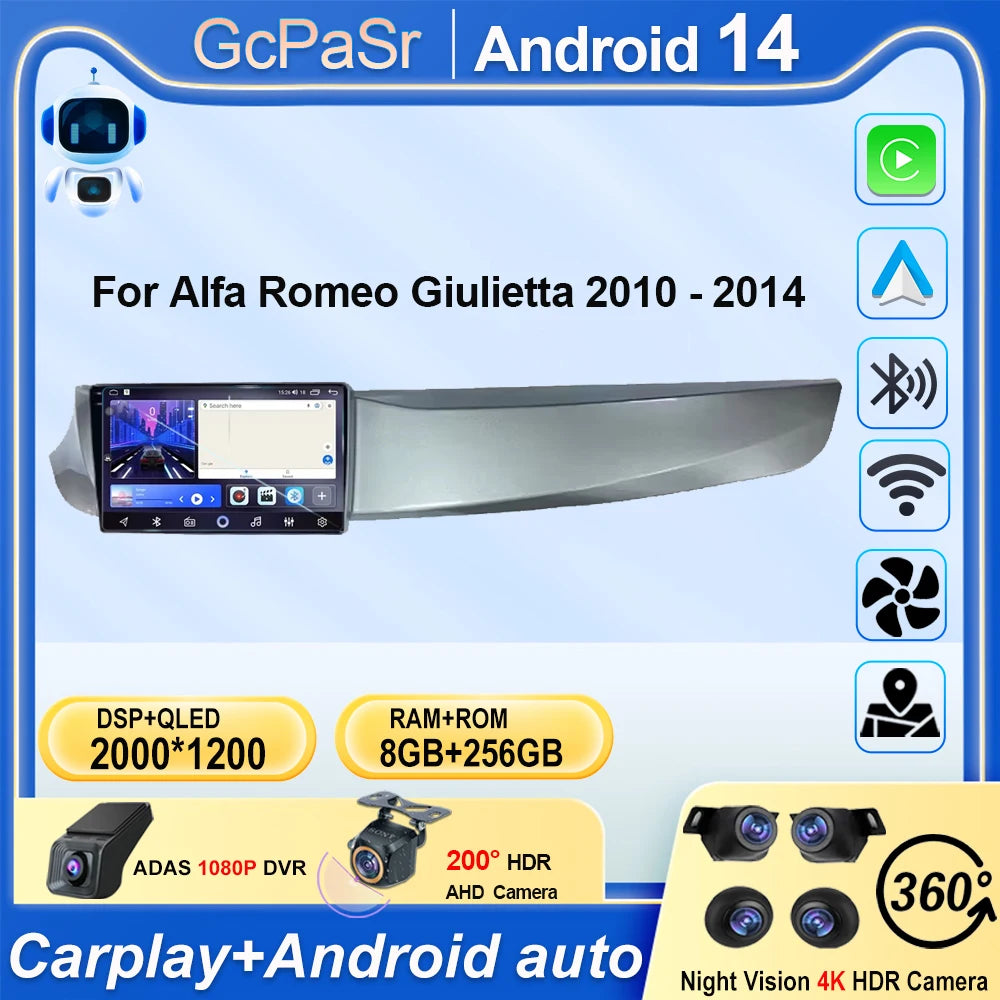 No 2din DVD Android 14 Car Dvd For Alfa Romeo Giulietta 2010 - 2014