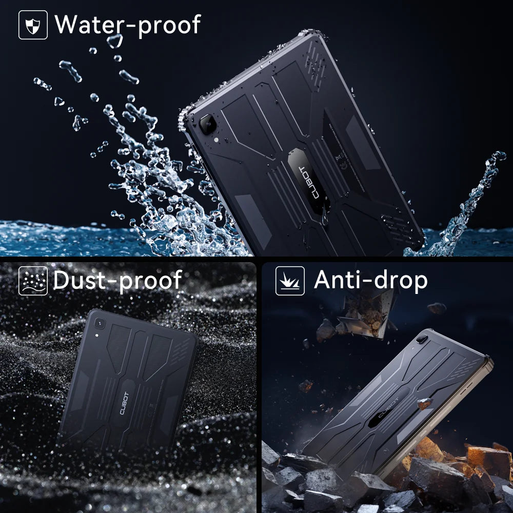 Cubot TAB KINGKONG, Rugged Tablet Android 13, IP68 Waterproof, 16GB