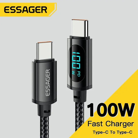 Essager Type C to Type C Cable 100W PD Fast Charging Charger USB C to