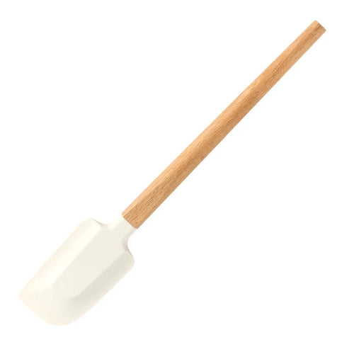 2Pcs/Set White Silicone Cream Spatula Non-stick Pastry Blenders Wood