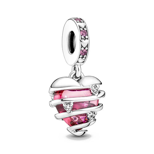2024 New Sping Pink Bag Pany Flower Caterpillar Diy 925 Sterling