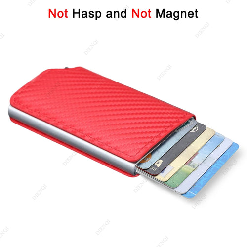 Rfid Aluminum Men Wallet Card Holders Purse Carbon Fiber Men Business