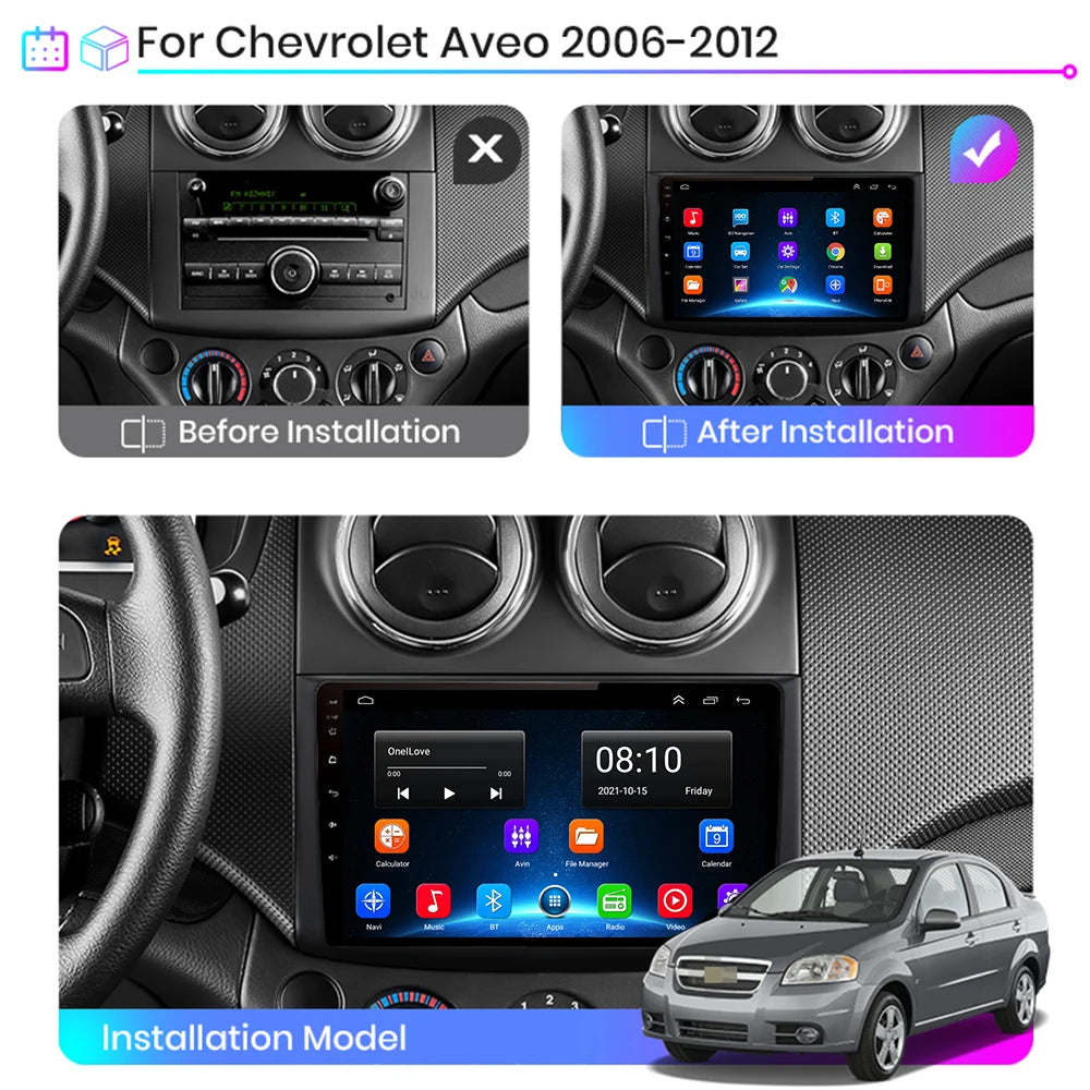 4G+64G Android10.0 For Chevrolet AVEO T250 2006 - 2012 car radio 2 din