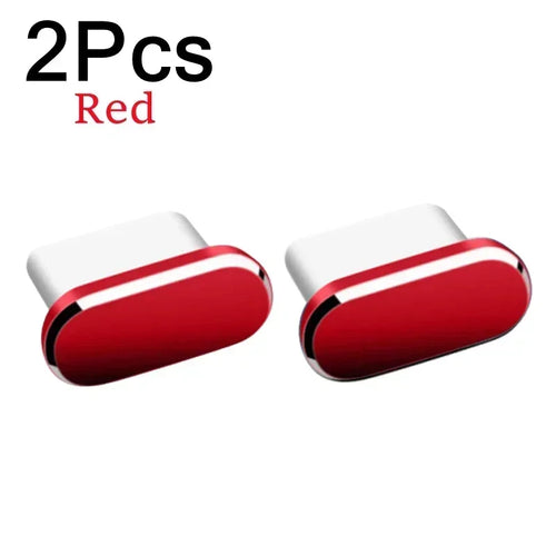 2Pcs 16PM Metal Dust Plug For iPhone 16 15 Pro Max Plus USB Type C