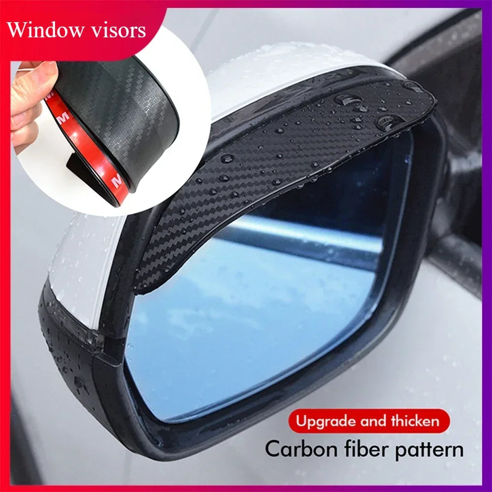 Car Rearview Mirror Rain Eyebrow Carbon Fiber Sun Visor Shade