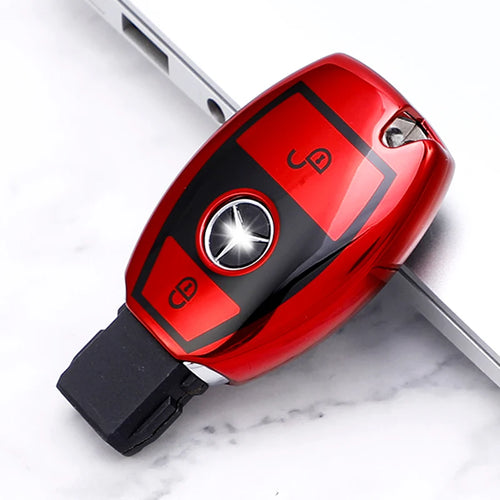 2 Buttons Soft TPU Car Key Case Cover Shell for Mercedes Benz W203