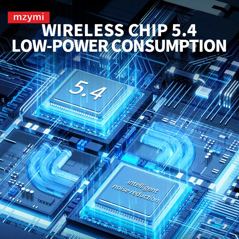 mzymi Full In Touch Screen Headphone ANC E18 Pro Bluetooth Earphone