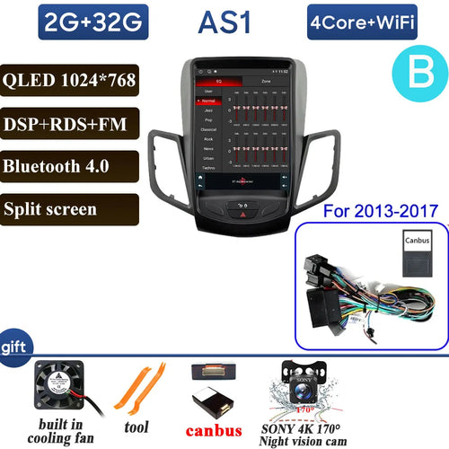 Car Radio Carplay For Ford Fiesta MK7 2009 - 2016 Navigation GPS