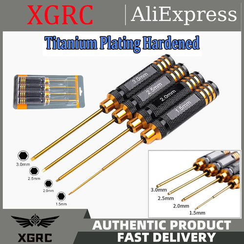 4PCS RC Tools Hex Screw Driver Set Titanium Plating Hardened 1.5 2.0