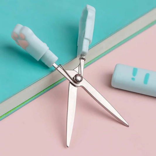 1PC Cute Cat Claw Shape Stationery Scissors, Small and Portable,