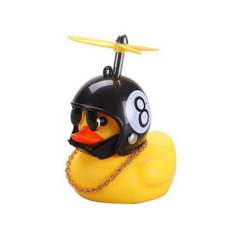 Car Cute Duck with Helmet Broken Wind Small Yellow Duck Bike