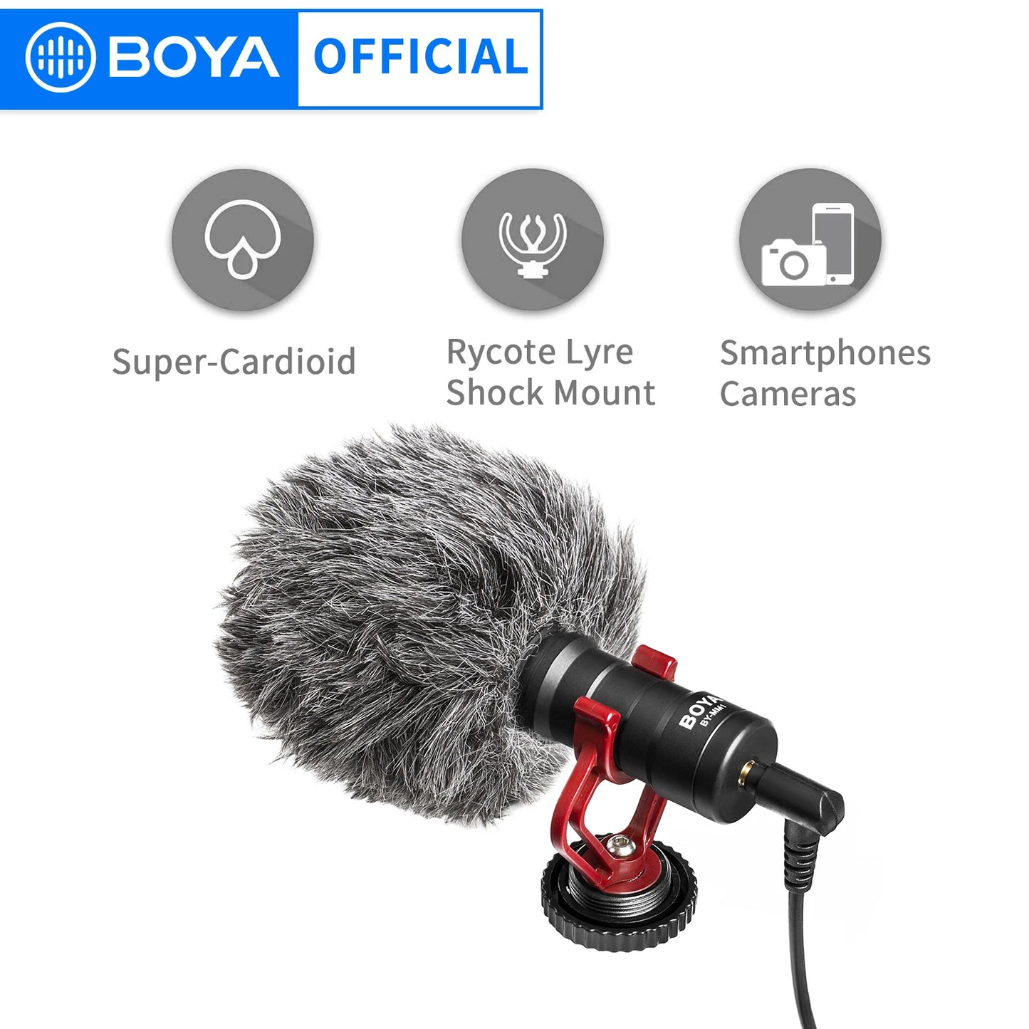 BOYA BY-MM1 Professional Cardioid Shotgun Microphone for iPhone