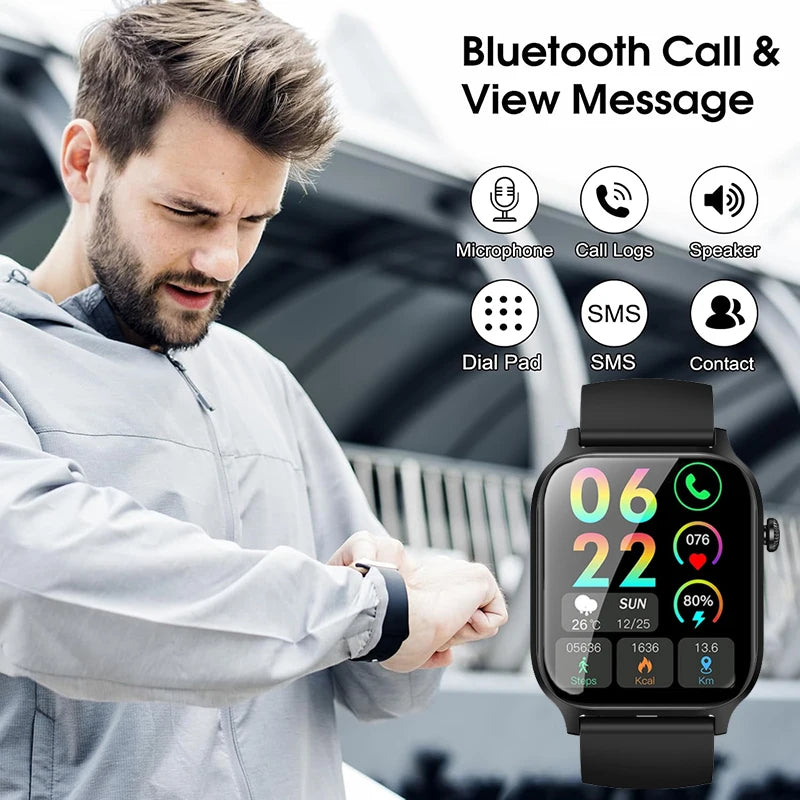 IUTECH Y7PRO Calling Smart Watch 2024, 1.85 inch Screen 24H Health