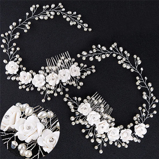 Made Hair Color Pearl Wedding Hair Combs Hair Accessories for Bridal