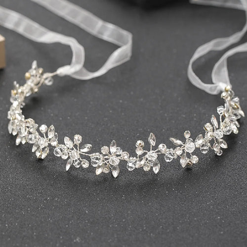 Handmade Silver Color Women Bridal Headbands Crystal Rhinestone