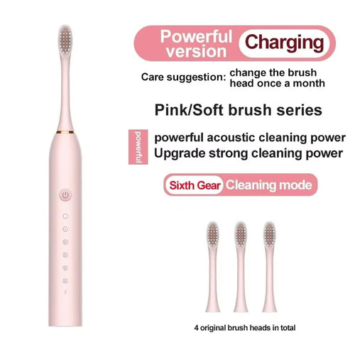 Electric Ultrasonic Toothbrush Six Speed Mode Home Soft Hair USB