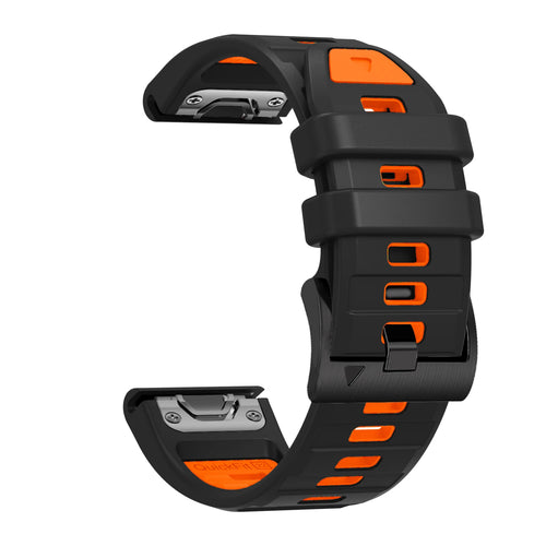 QuickFit 26mm 22mm Two Tone Silicone Strap For Garmin Fenix 8 E 7X 7 6
