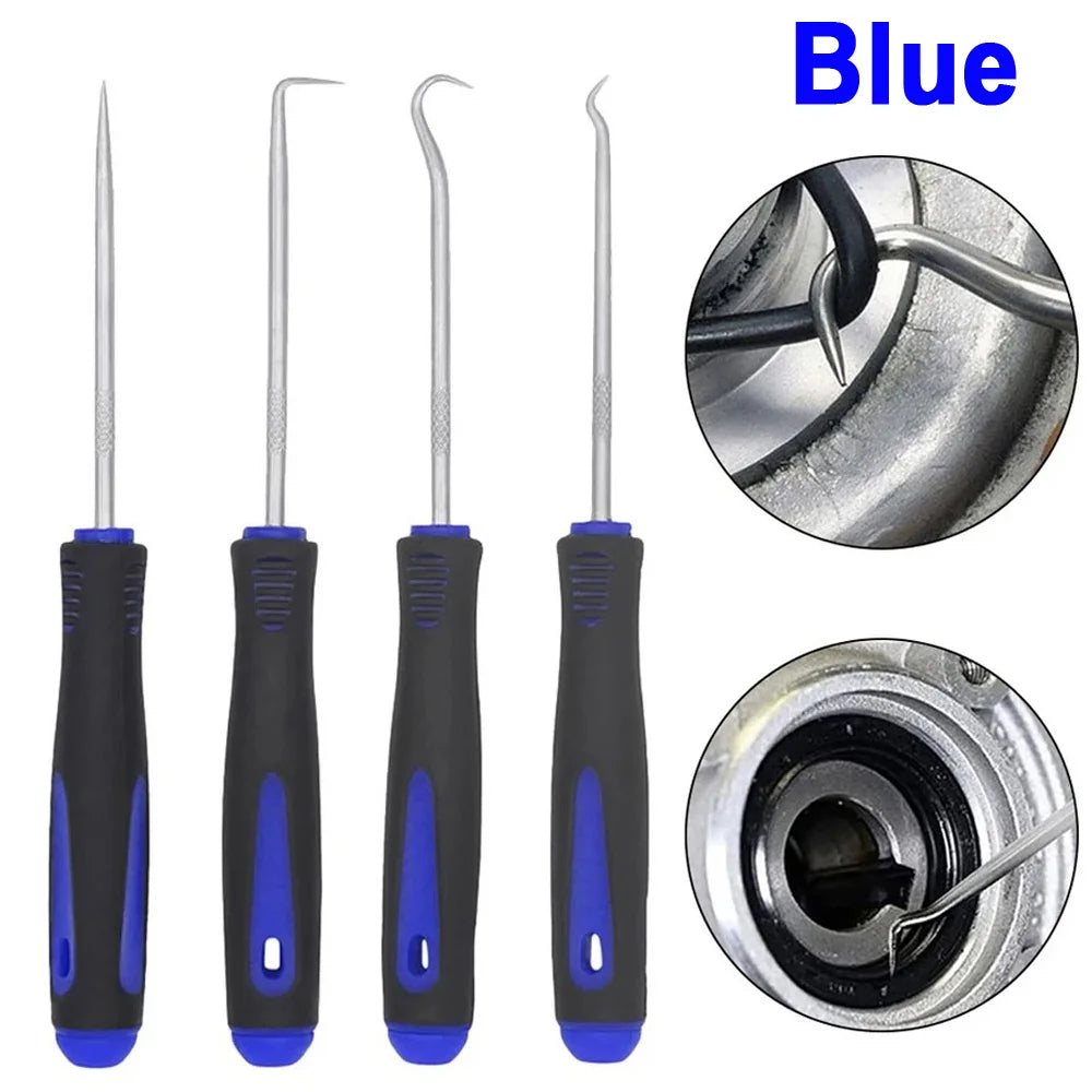 4PCS 165mm Blue Car Oil Seal Screwdriver Set Hose Removal Hook Set