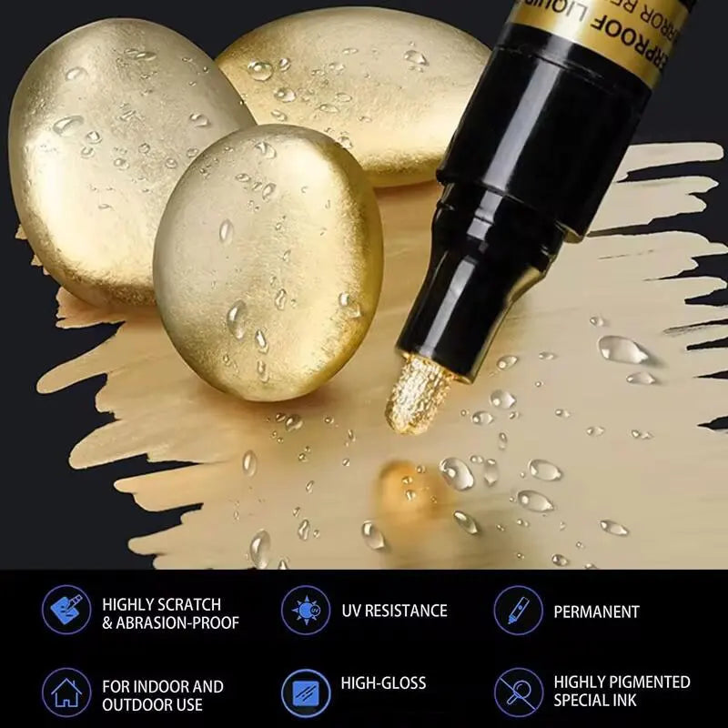 3/2/1pcs Chrome Mirror Marker Pen 2mm DIY Reflective Paint Pen