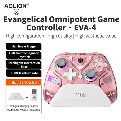 Aolion K10 Gaming Controller With Charging Dock RGB Wireless Gamepad
