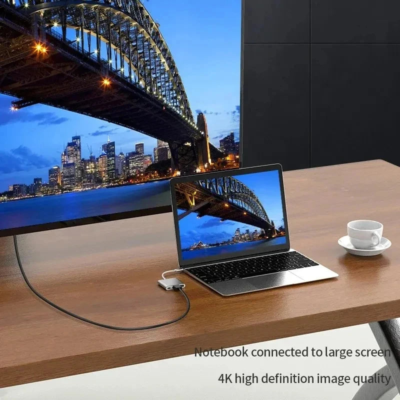 3 IN 1 USB C to HDMI-Compatible Adapter USB 3.1 Hub Type C Charging