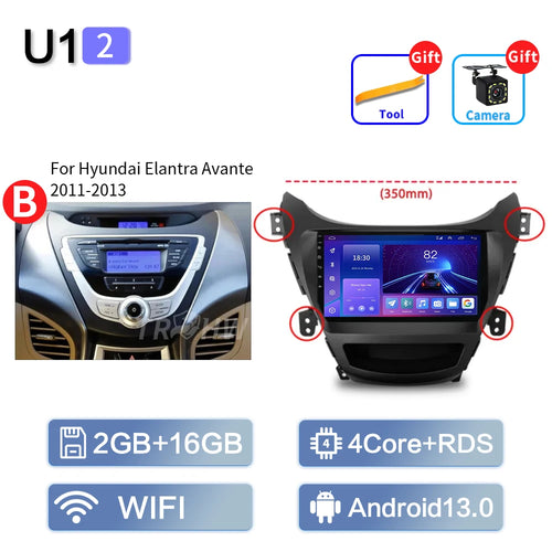 For Hyundai Elantra Avante I35 2011-2016 Car Multimedia Player 2din