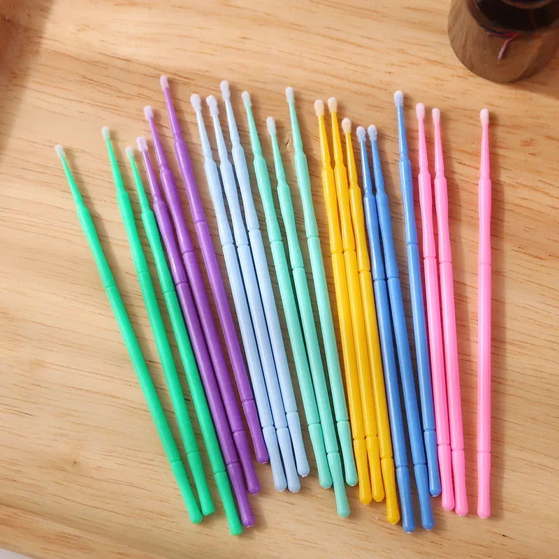 100 pcs Disposable Micro Brush Mascara Wands Applicator Lash Removing